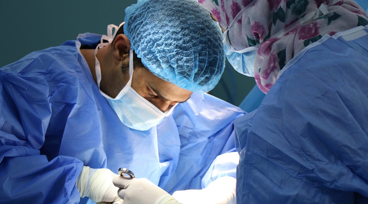 Male doctor in the operating room