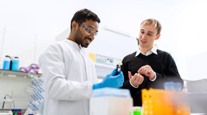 Two men in a research lab